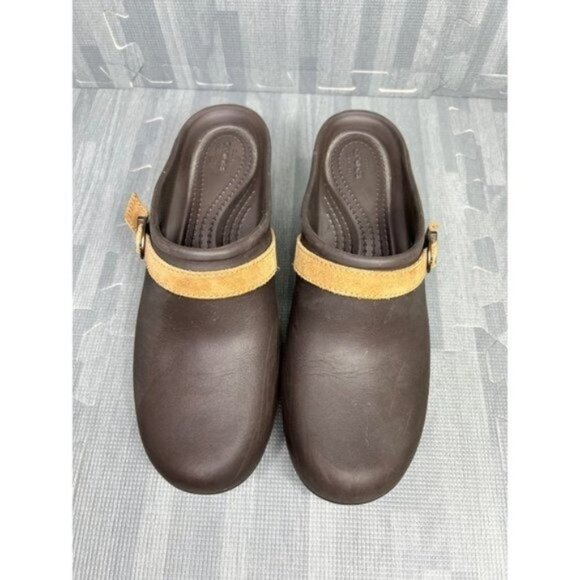 Crocs Sarah Mules Women's Size 9 Brown Slip On - Picture 2 of 7